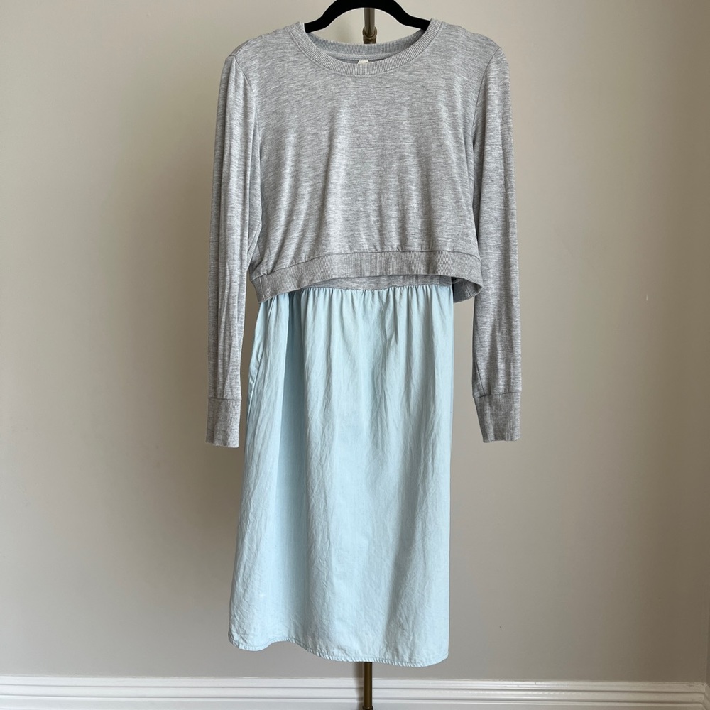 Seraphine Maternity & Nursing Dress with Sweatshirt Top